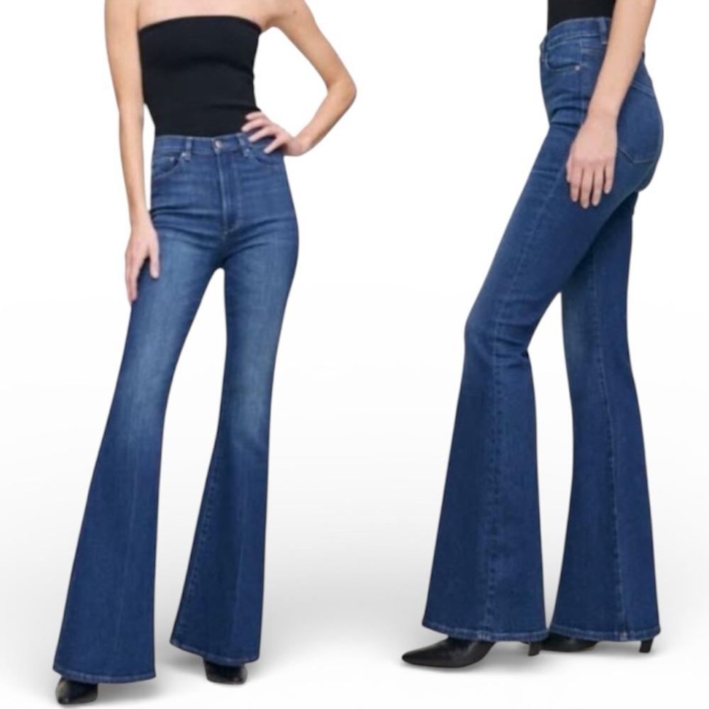 DL1961 High-Rise Flare Jeans in Dark Blue
